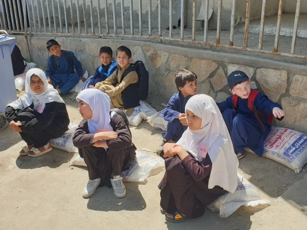 Children pictured during the organization's 2026 visit to Afghanistan